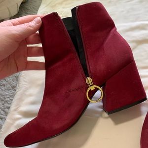 Red Suede Booties